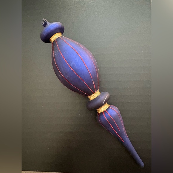 Other - Elegant Blue, Red, Gold Finial Holiday Ornament